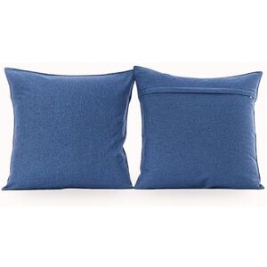 Set of 2 Outdoor Waterproof Throw Pillow Covers Decorative 18x18 inch DarkBlue